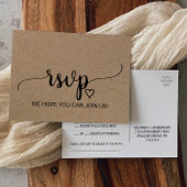 Simple Faux Kraft Calligraphy Song Request RSVP Uitnodiging Briefkaart