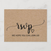 Simple Faux Kraft Calligraphy Song Request RSVP Uitnodiging Briefkaart (Voorkant)