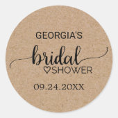 Simple Faux Kraft Calligraphy Vrijgezellenfeest Ronde Sticker (Voorkant)