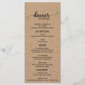 Simple Faux Kraft Calligraphy Wedding Menu (Voorkant)