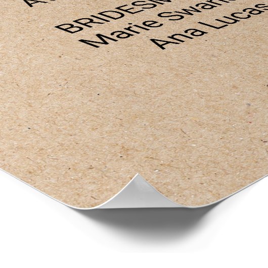 Simple Faux Kraft Calligraphy Wedding Programme Poster (Hoek)