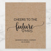 Simple Faux Kraft Future Mrs. Vrijgezellenfeest Wijn Etiket (Enkel label)