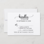 Simple Faux Kraft Song Request RSVP Card (Achterkant)