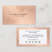 Simple Faux Roos Gold blogger, schrijver Visitekaartje (Voorkant / Achterkant)