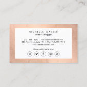 Simple Faux Roos Gold blogger, schrijver Visitekaartje (Achterkant)