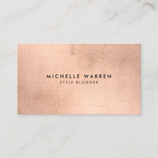 Simple Faux Roos Gold blogger, schrijver Visitekaartje (Voorkant)