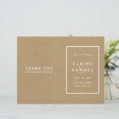 Simple Faux Rustic Kraft Wedding Programme (Staand voorkant)