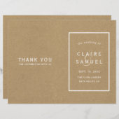 Simple Faux Rustic Kraft Wedding Programme (Voorkant / Achterkant)