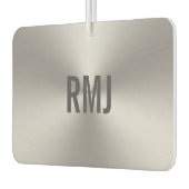 Simple Faux Silver Grey Monogram Luchtverfrisser (Links)