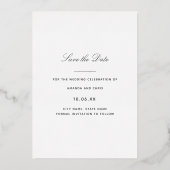 Simple Faux Vellum Elegant Script Photo Roos Gold Folie Uitnodiging (Achterkant)