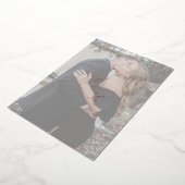 Simple Faux Vellum Elegant Script Photo Roos Gold Folie Uitnodiging (Gedraaid)