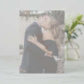 Simple Faux Vellum Elegant Script Photo Roos Gold Folie Uitnodiging (Staand Voorkant)