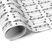 Simple Feathers and Arrows Wrapping Paper Cadeaupapier (Rol Hoek)