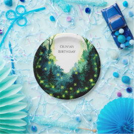 Simple Firefly Woodland Verjaardag Papieren Bordje
