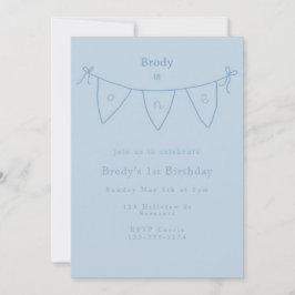 Simple First Birthday Invitation Kaart