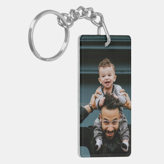 Simple First Father's Day Photo Sleutelhanger (Voorkant Links)