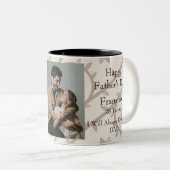 Simple First Father's Day Picture Collage Tweekleurige Koffiemok (Voorkant rechts)