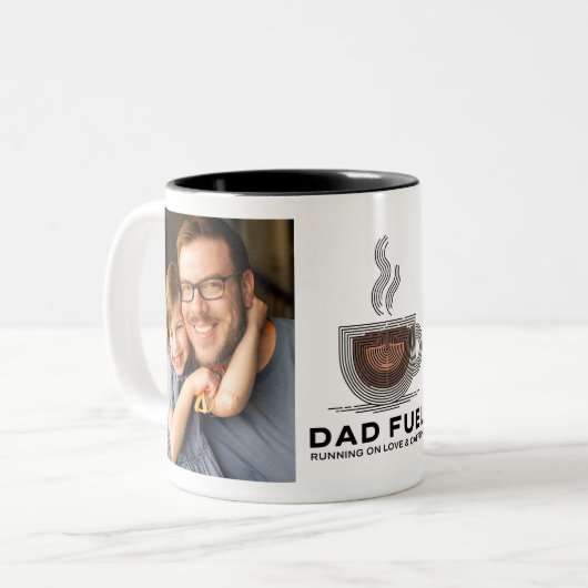 Simple First Father's Day Picture Collage Tweekleurige Koffiemok (Voorkant links)