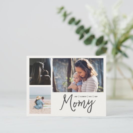 Simple First Moederdag Afbeelding Collage Briefkaa Briefkaart (Staand voorkant)