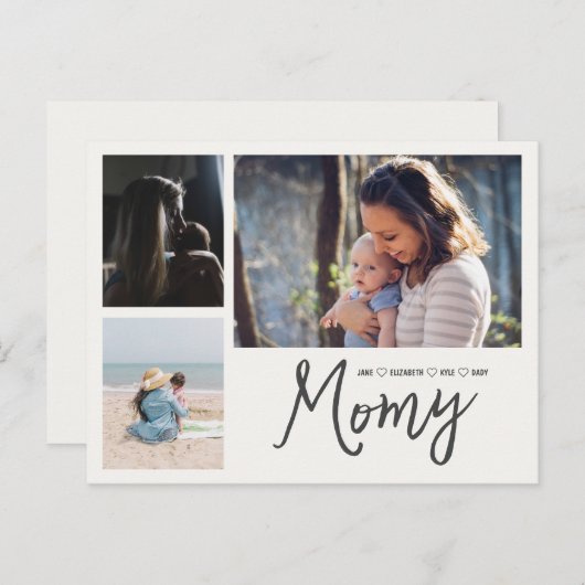 Simple First Moederdag Afbeelding Collage Briefkaa Briefkaart (Voorkant / Achterkant)