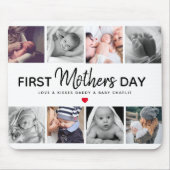 Simple First Moederdag Afbeelding Collage Keepslag Muismat (Voorkant)