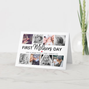 Simple First Mother's Day Picture Collage   Mommy Feestdagen Kaart
