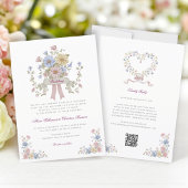 Simple Floral all in one wedding website qr code Kaart