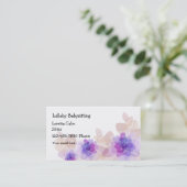 Simple Floral Babysitter Visitekaartje (Staand voorkant)