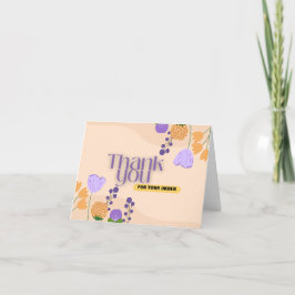 Simple Floral Bedankt voor uw bestelling Kaart