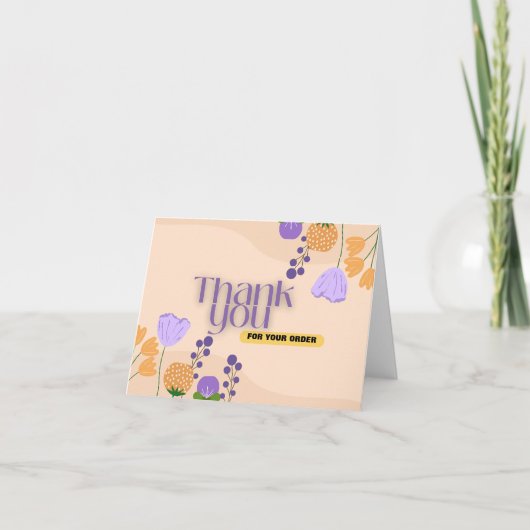 Simple Floral Bedankt voor uw bestelling Kaart (Voorkant)