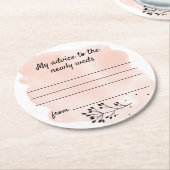 Simple Floral Blush Weddenschap Ronde Kartonnen Onderzetter (Gebogen)