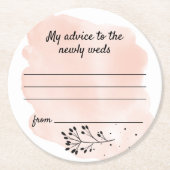 Simple Floral Blush Weddenschap Ronde Kartonnen Onderzetter (Voorkant)