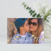 Simple Floral Botanical Happy Moederdag Foto Kaart (Staand voorkant)