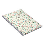 Simple Floral Botanical Pink Blue Flower Notitieboek (Rechterzijde)