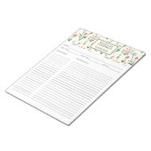 Simple Floral Botanical Pink Blue Flower Recipe Notitieblok (Schuin)