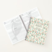Simple Floral Botanical Pink Blue Flower Recipe Notitieboek (Binnen)