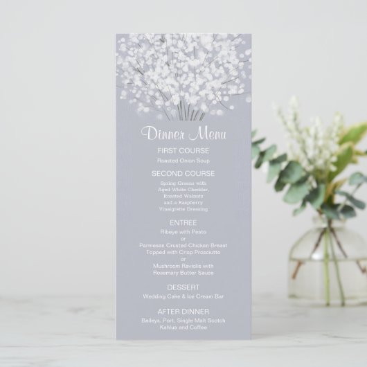 Simple Floral Bouguet Wedding Menu (Staand voorkant)