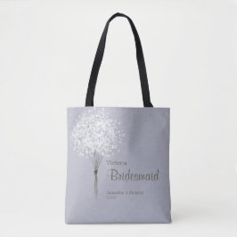 Simple Floral Bouquet Monogrammed Tote Bag