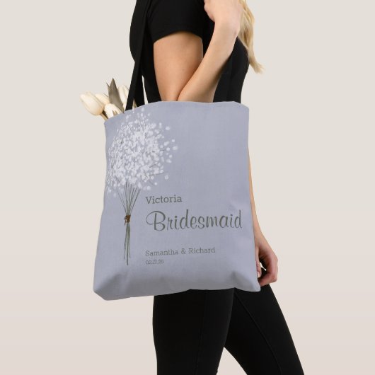 Simple Floral Bouquet Monogrammed Tote Bag (Dichtbij)