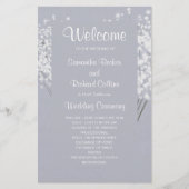 Simple Floral Bouquet Wedding Programme (Voorkant)