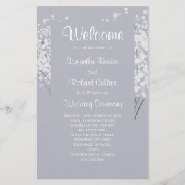 Simple Floral Bouquet Wedding Programme