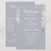 Simple Floral Bouquet Wedding Programme (Voorkant / Achterkant)