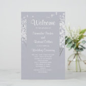 Simple Floral Bouquet Wedding Programme (Staand voorkant)