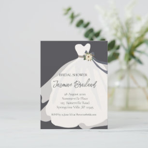 Simple Floral Bride Gown Vrijgezellenfeest Briefkaart