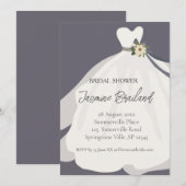 Simple Floral Bride Gown Vrijgezellenfeest Kaart (Voorkant / Achterkant)