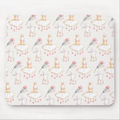 Simple Floral Bunny Pattern Pasen | Mousepad Muismat (Voorkant)