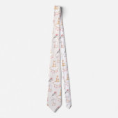 Simple Floral Bunny Pattern Pasen | Necktie Stropdas (Voorkant)