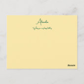 Simple Floral Butter Yellow Named & Aged Birthday Briefkaart (Achterkant)