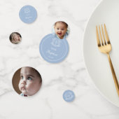 Simple Floral Cross on Light Blue Baptism Table Confetti (Groep)