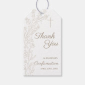 Simple Floral Cross Thank You Confirmation Cadeaulabel (Voorkant)